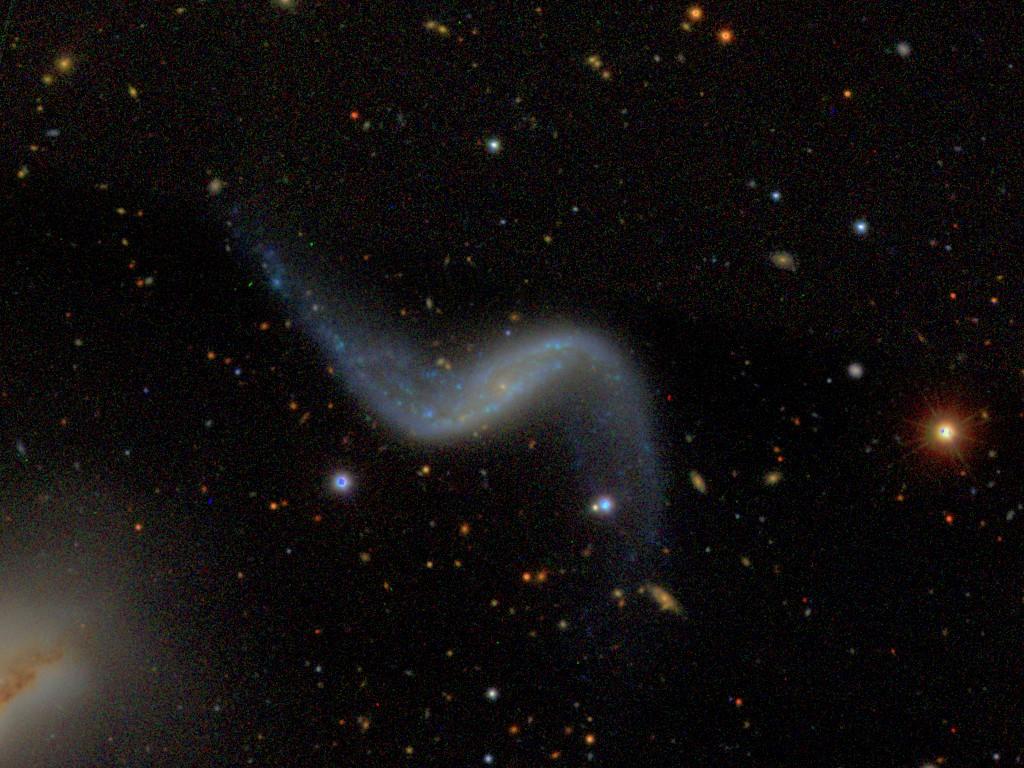The galaxy has a clear bulge, but little light can be seen from its halo.