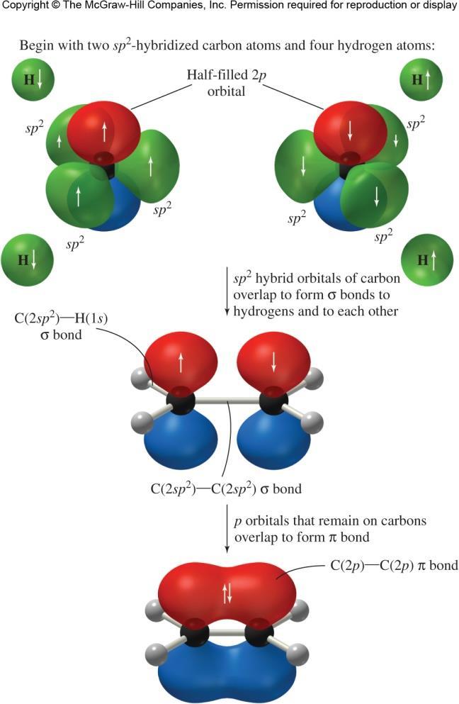 Sigma (s) Bonding in Ethylene Form C-H bonds by overlap of sp 2 and s orbitals Form C-C bond by overlap of