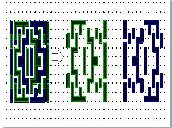 mask. Pattern 1 Pattern 2 Pattern 3 Figure 4. Mask patterns and split designs under investigation.