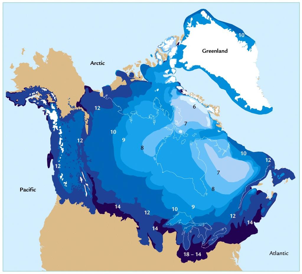 13 of 52 Retreat of the North American ice sheets;