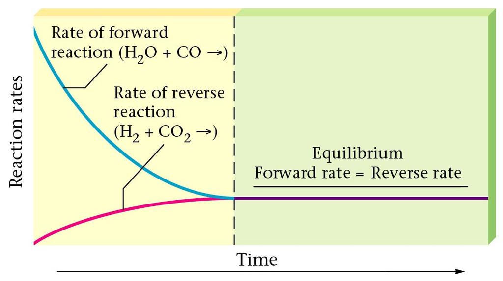 Reversible Reactions Chemical Equilibrium: when the forward and reverse reactions take place at the same rate DOES NOT MEAN that the AMOUNTS of reactants and products are the same!