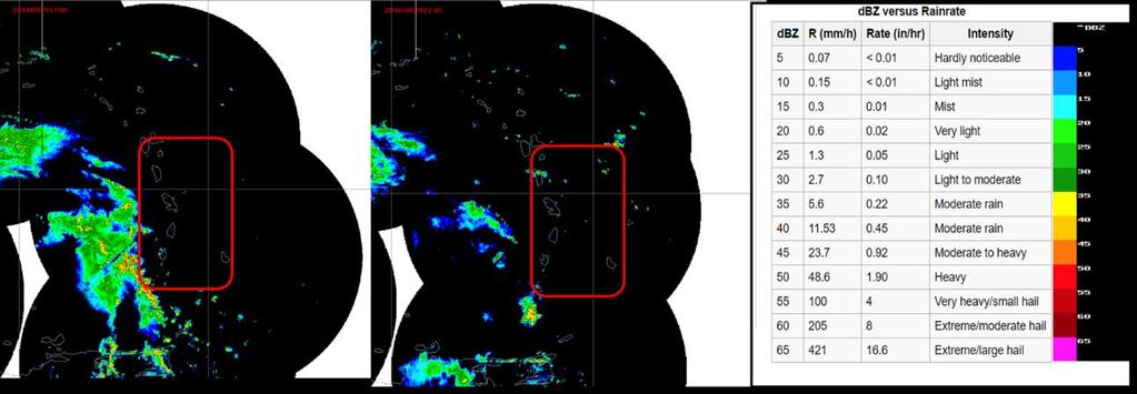 Figure 9 Reflectivity maps of Caribbean radar composite (source: http://barbadosweather.