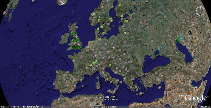 106 Figure 23: Grid sites in Europe as of 2006. Image credit GridPP (http://www.gridpp.ac.uk/). 6.5.