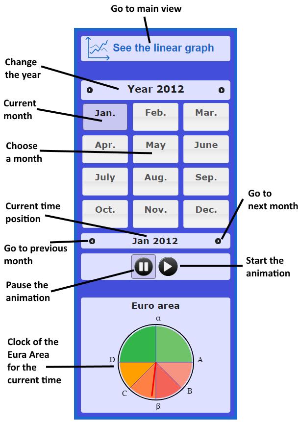 1.8. The left interface Figure 8 Left interface if the map view The main element of this interface is the calendar shape that lets the user choose a specific month and year easily.