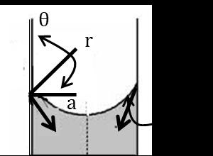 2T cosθ This is given by (P i P 0 ) = (2T r) = 2T (a secθ) = a Thus the pressure of the water inside the tube, just at the meniscus (air water interface) is less than the atmospheric