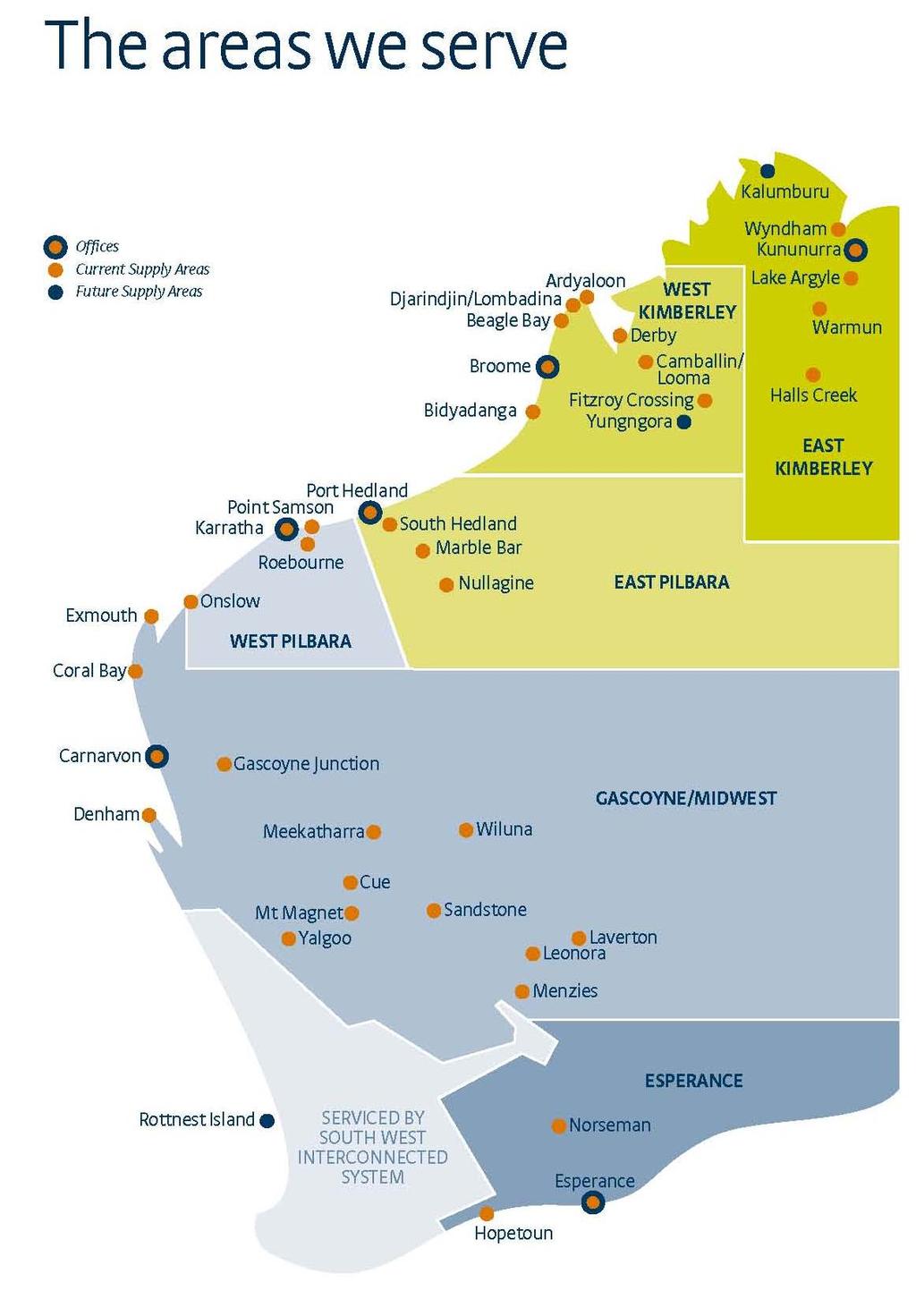 HORIZON POWER SERVICE AREA MAP Horizon Power is the Network Operator for thirty