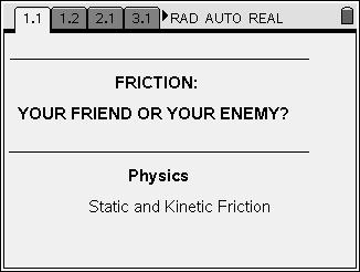 Friction: Your Friend
