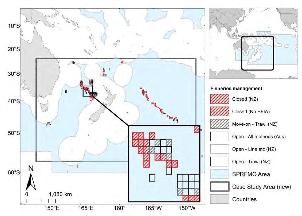 Records of the location or density of VMEs or VME indicator taxa such as reef-forming corals within the SPRFMO Area are sparse and inadequate to map the distribution of VMEs directly.