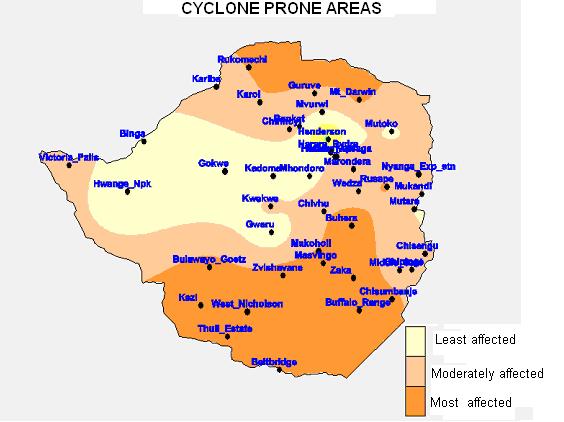 Warnings about pending cyclones Cyclone prone areas and their monthly frequency Accuracy in the forecasts of the path and intensity of tropical cyclones assist local authorities