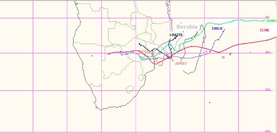 TRACKS OF CYCLONES THAT ENTERED