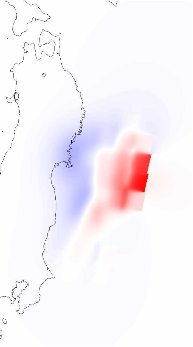 Distribution of Tsunami Initial SSE True initial SSE (Fujii Satake ver4.