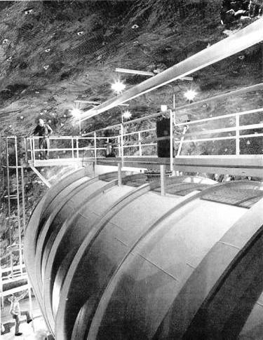 Figure 2: The neutrino detector in the Homestake mine [8] 3.