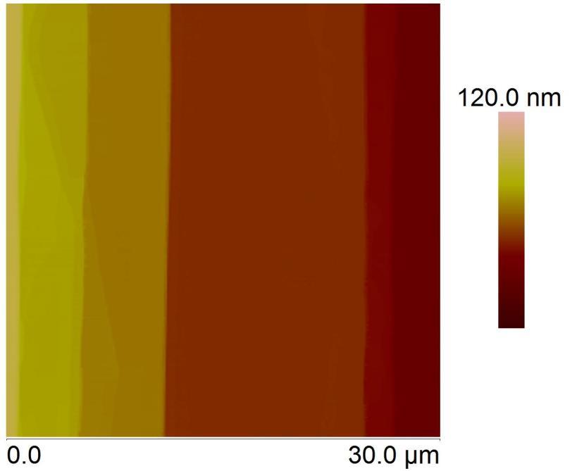 2. Atomic Force Microscopy (AFM): Figure 3: Atomic Force Microscope topography image of graphene on Si-face of SiC.