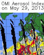 Dispersion of Saharan dust on 28-30 th May, 2013 Let us to try to track the transport of dust stemming from open-air vegetation fire.