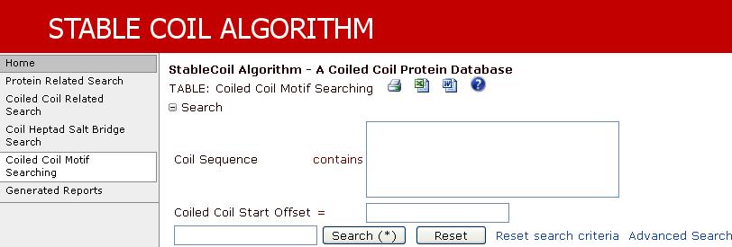 University of Colorado at Colorado Springs 54 4.3.4 COILED-COIL MOTIF SEARCHING Figure 4-17: Coiled-coil Motif Search web page This webpage allows users to perform motif searches on a coiled-coil.