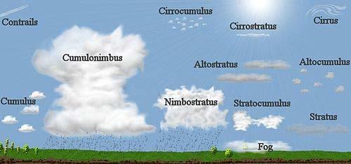 Clouds are made of billions of tiny droplets of water formed around specks of