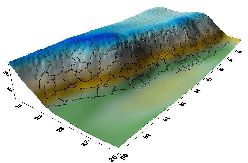 3D view of geoid of Nepal