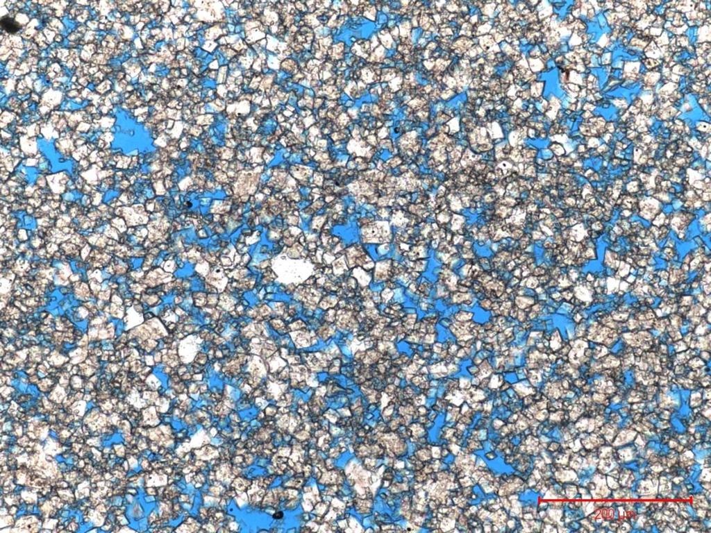 Figure 11 Thin section number two from the well Midale et al Alameda 121/10-16-004-03W2M using full diameter sample nine from the interval 1342.76 to 1343.03mKB.