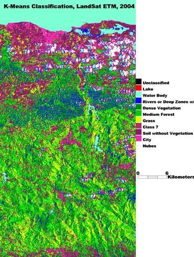 The image was processed with a no supervised classification to prepare the land use/ cover map of the study area.