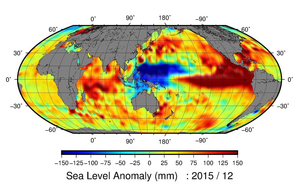 The strong El Niño has resulted in high sea level