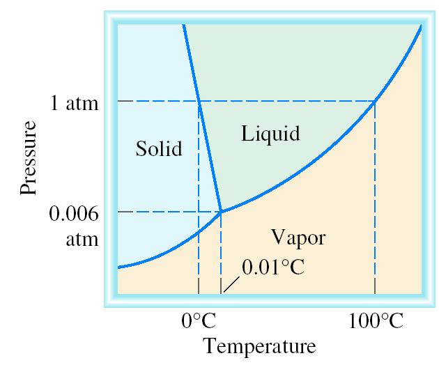 A phase diagram summarizes the conditions at which a
