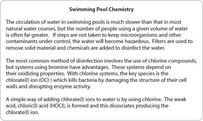 Q31. The equation for the reaction of chlorine with water is: l 2 (aq) + H 2 O(l) HOl(aq) + Hl(aq) y referring to the relevant oxidation numbers, explain why this is a