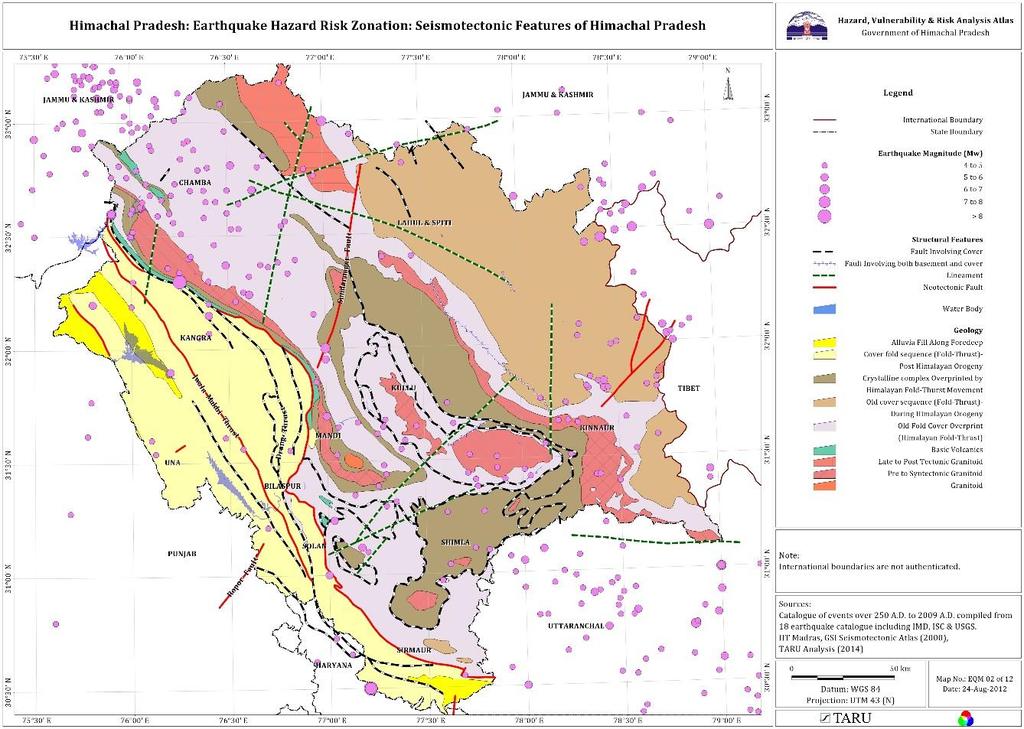 continuation from the Indian shield. These faults have oblique and transverse alignment across the Himalayan tectonic trend.