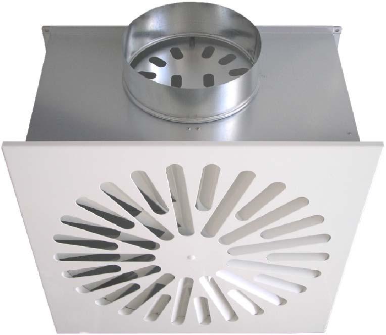 Swirl diffusers type DLA 8 Views of unit Flow types Swirl disc Diffuser plate