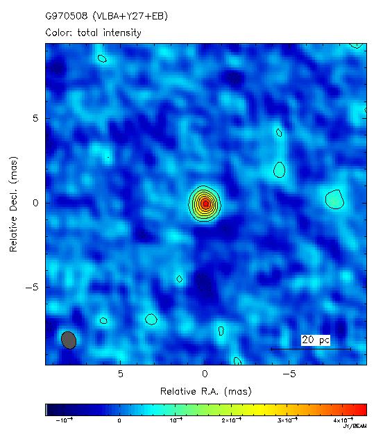 GRB 970508 First VLBI detection of a GRB Afterglow absolute position to < 1 mas Size <