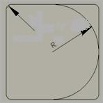 4, a term radius ratio is defined as the ratio of the edge radius (r) to the inscribing circular radius (R).