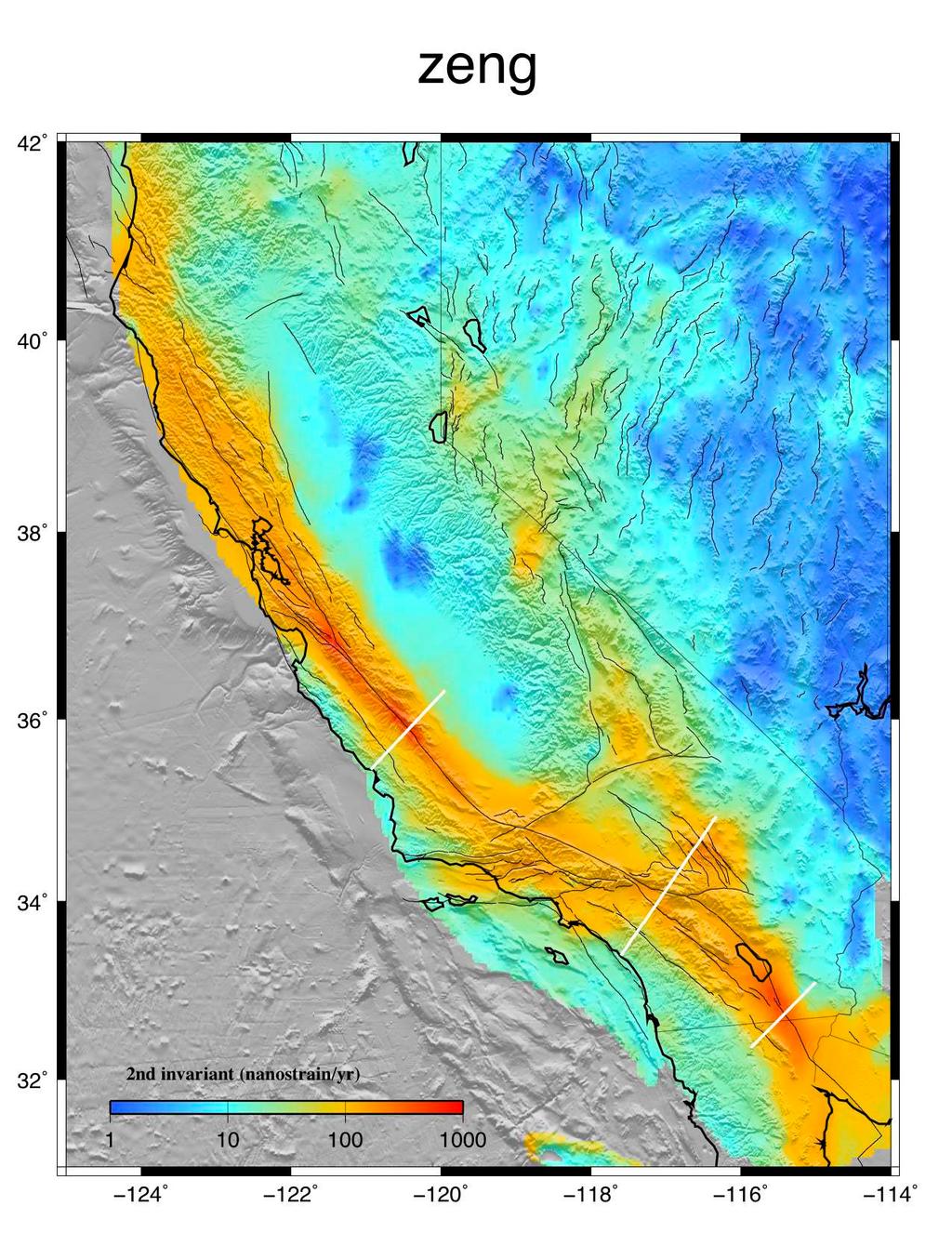 095 ηs The GPS data for the western US are obtained from PBO velocity at UNAVCO site, Southern California Earthquake Center California Crustal Motion Map 1.0, McCaffrey et al.