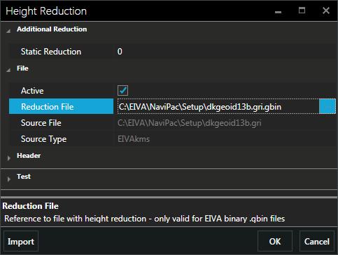 Alternatively, you may select a reduction file directly via the Reduction File