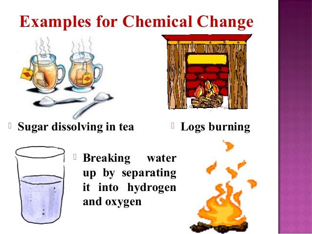 Tearing * Dissolving CHEMICAL CHANGE à change in matter that makes one or more NEW substances * Heat, light or electrical energy is often given off or absorbed.