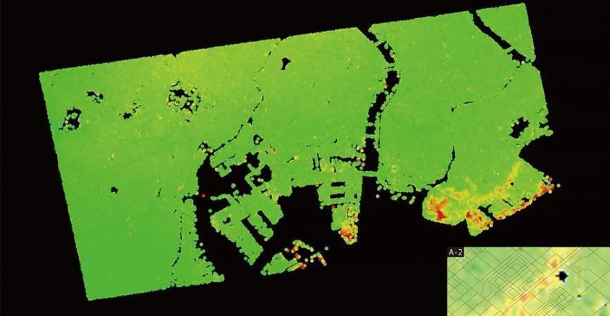 Infrastructure Subsidence Monitoring Subsidence (red areas) in reclaimed coastal land in