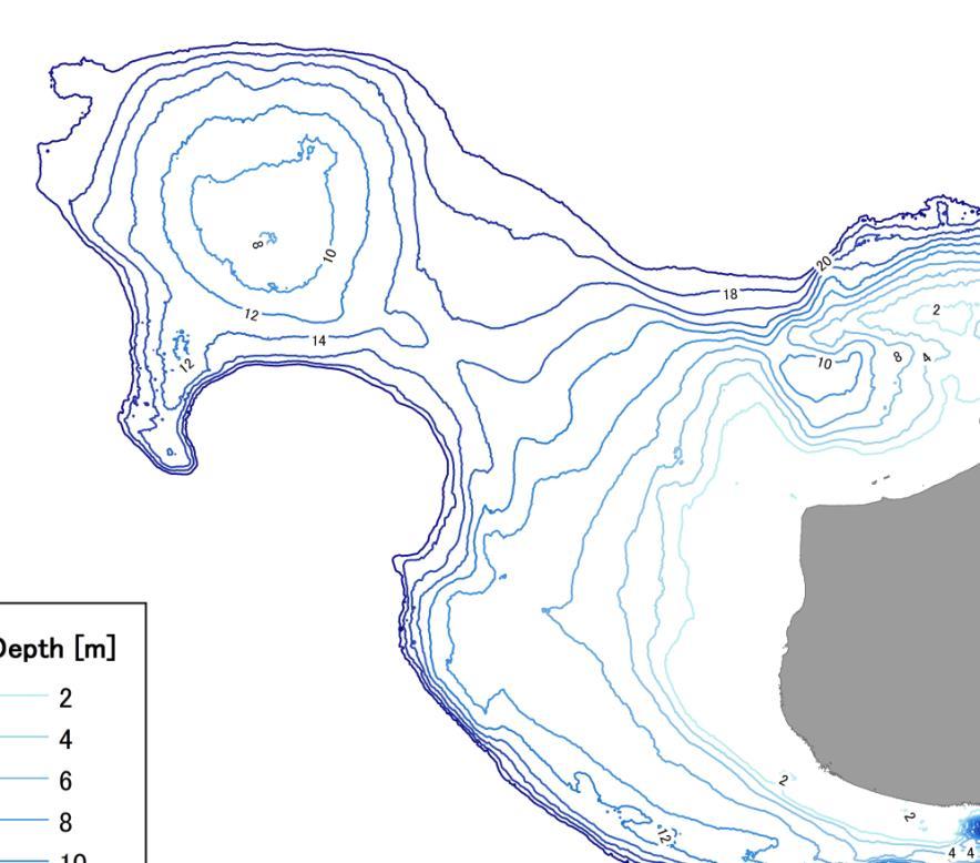 Contours from SDB Analyzed by RESTEC Remote Sensing