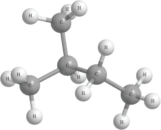 2. The following is a three-dimensional representation of an organic molecule. Which statement is correct? A. The correct IUPAC name of the molecule is 2-methylpentane.