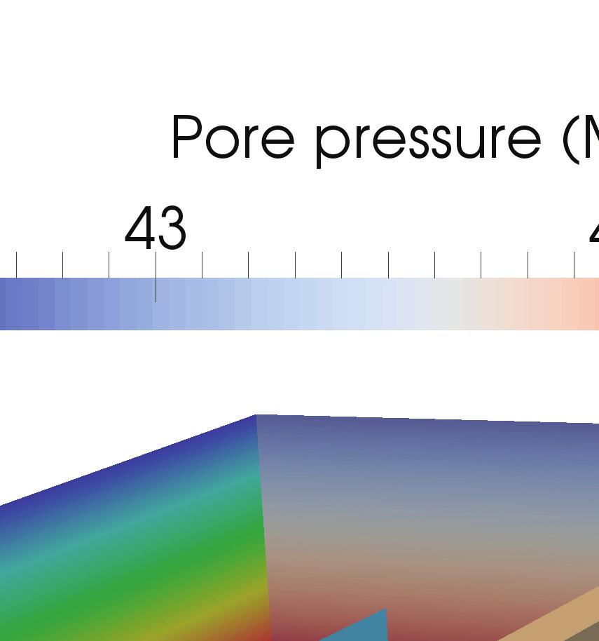 distributions are obtained from a steady-state simulation, for which a hydrostatic distribution of pore pressure (43.