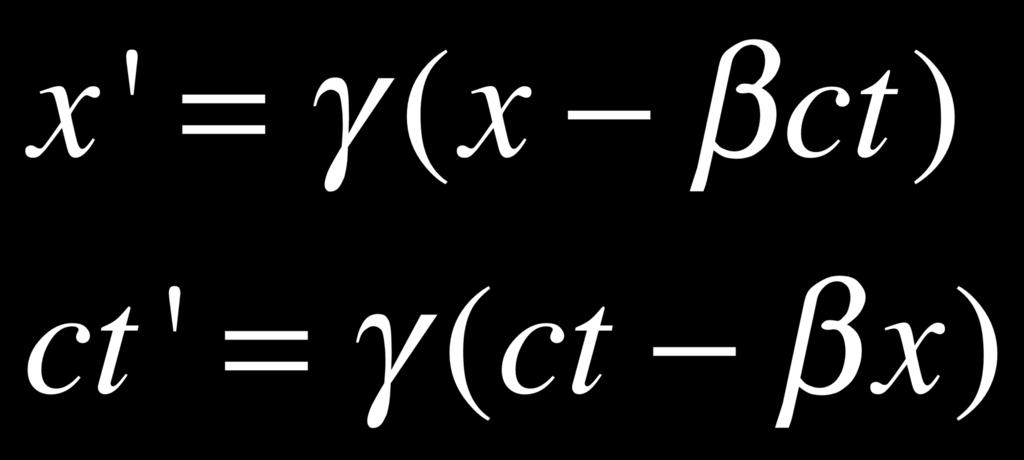[4] Calibrate the primed axes using the invariance of the interval as follows: Consider two events, namely (0,0) and (x,ct) such that For the second observer, these events are (0,0) and (x',ct') such