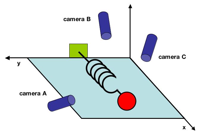 We do not know which or how many axes and dimensions are important to measure Place three video cameras that capture 2-D measurements at 20Hz Camera
