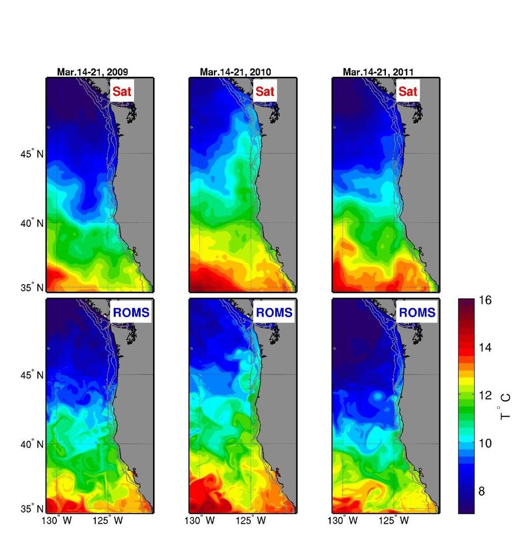 823 824 825 826 827 Figure 10. Average SST in the second week of March (left to right): 2009, 2010, and 2011.