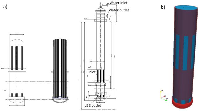 U = 1 ( 1 + R + 1 ) h e h i (12) As for the core, the heat sink S PHX is volumetric, therefore it takes into account the water tubes exchange surface A exchange, the Heat Exchanger s volume V HX and