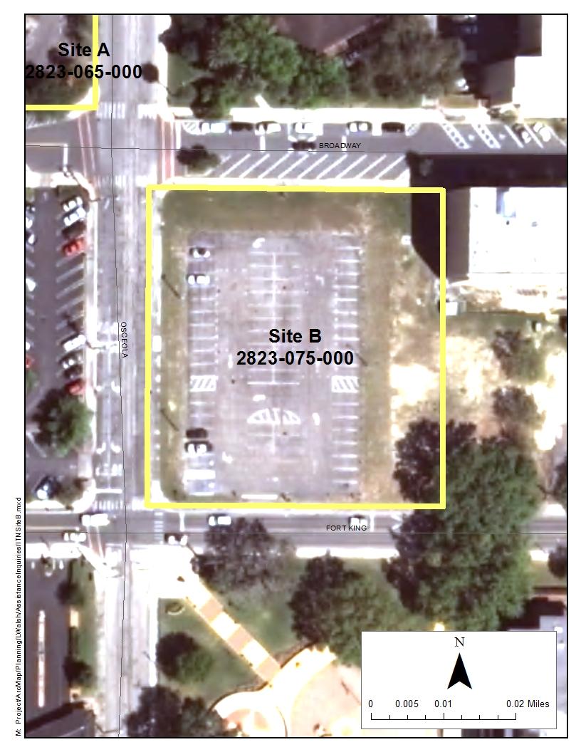 Site B Bounded by SE Broadway St, SE Osceola Ave and SE Fort King St 13 Land Use: High Intensity/Central Core Zoning: B-3 (Central Business District) Setbacks: 0 FAR: 5.