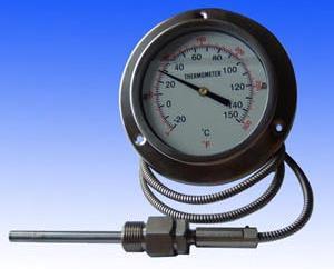 2.0 Temperature measurement (cont. d) 2.4 Pressure thermometers There are thermometers filled with either a liquid such as mercury or an evaporating fluid such as used in refrigerators.
