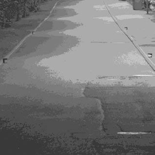 Fig. 2. Luminance distributions of Leppälinnunrinne in different weather conditions. The road is lit with HPS lamps usually either becoming wetter or else it is drying.