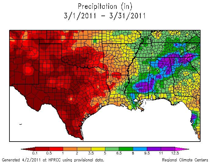 PRECIPITATION SUMMARY Luigi Romolo, Southern Regional Climate Center March precipitation was quite variable throughout the Southern Region, with extreme dryness in Texas and Oklahoma, drier than