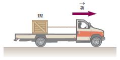 A box with a mass of 5 kg is sitting on the flat bed of a truck, but is not tied down. The truck accelerates at 2m/s 2, as does the box (so it s not slipping).