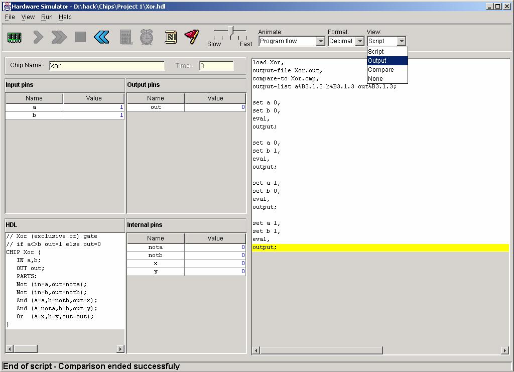 Hrdwre simultor HDL progrm put file Elements of Computing Systems, Nisn &