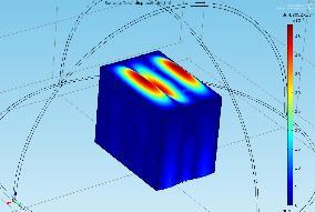 (a) (b) (c) (d) Figure 7. Surface Total Displacement [m] Color Plot. Structural modes: (a) 230 Hz, (b) 300 Hz, (c) 660 Hz and (d) 1080 Hz.
