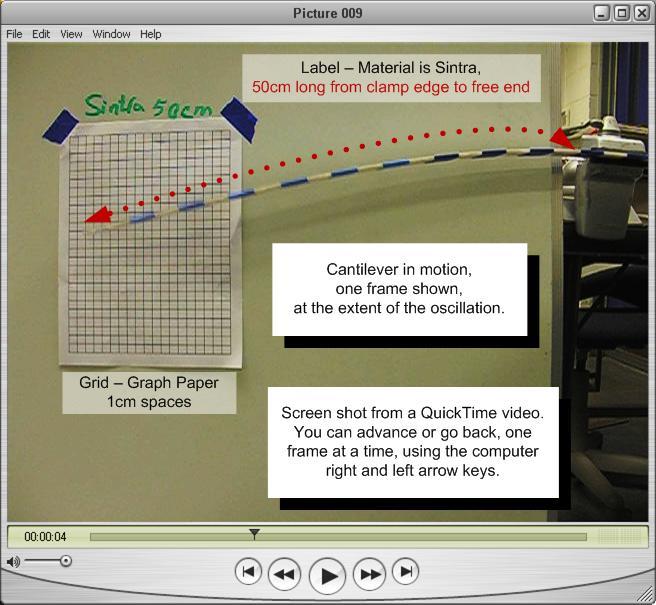 Dynamic Cantilever Kit Digital video is used to record the cantilever s frequency with and without added mass.
