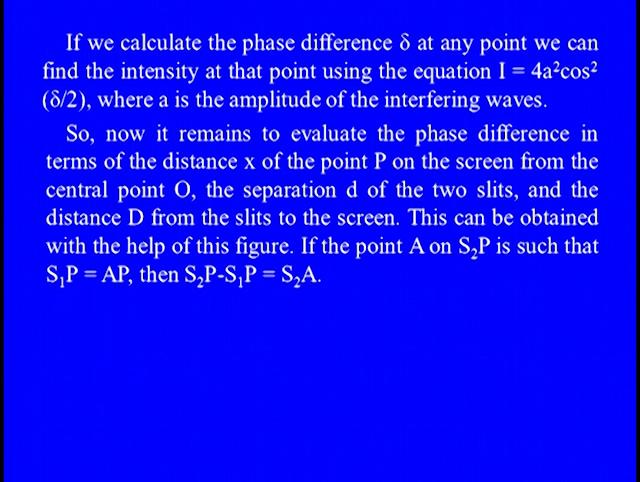 (Refer Slide Time: 24:45) Since the point O we have S1 O = S2 O, both waves will arrive at O, in phase.